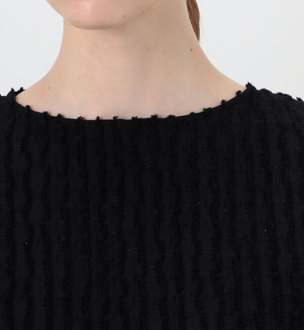 Ballsey「グリッドカットジャカード フリルフレンチブラウス」|シャツ・ブラウス|