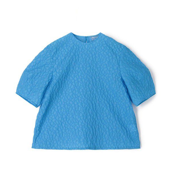 Ballsey「バブルジャカード ランタンスリーブブラウス」|シャツ・ブラウス|65 ブルー