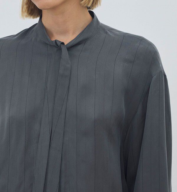 DES PRES「フィブリルストライプ クロップドリラックスブラウス」|シャツ・ブラウス|