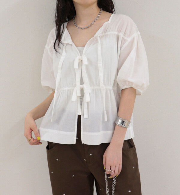 fredy emue「フロントリボンブラウス」|シャツ・ブラウス|