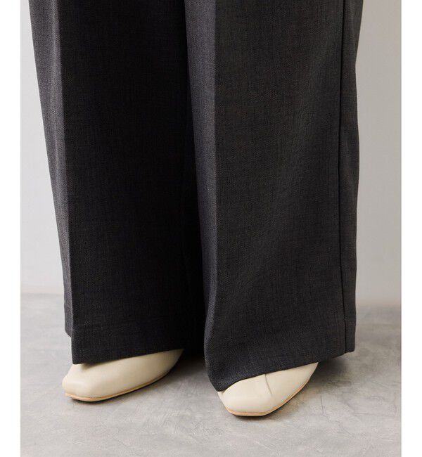 VIS「サマーツイードリボンベルトパンツ/UVケア・イージーケア」|チノ|