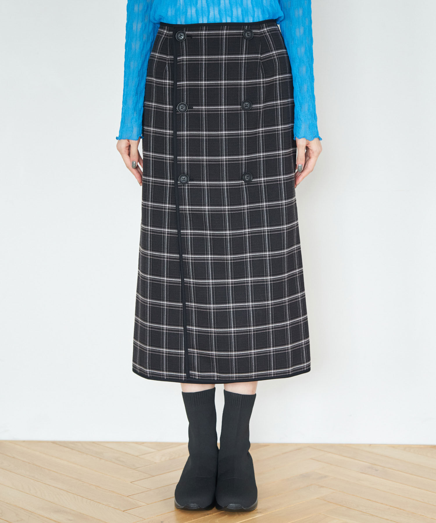 Rope&rsquo;Picnic「チェック＆無地リバーシブルスカート」|スカート|