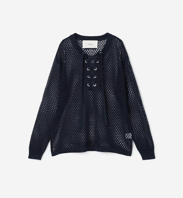  「ADAWAS | メッシュ レースアップトップス WOMEN」|ニット・セーター|
