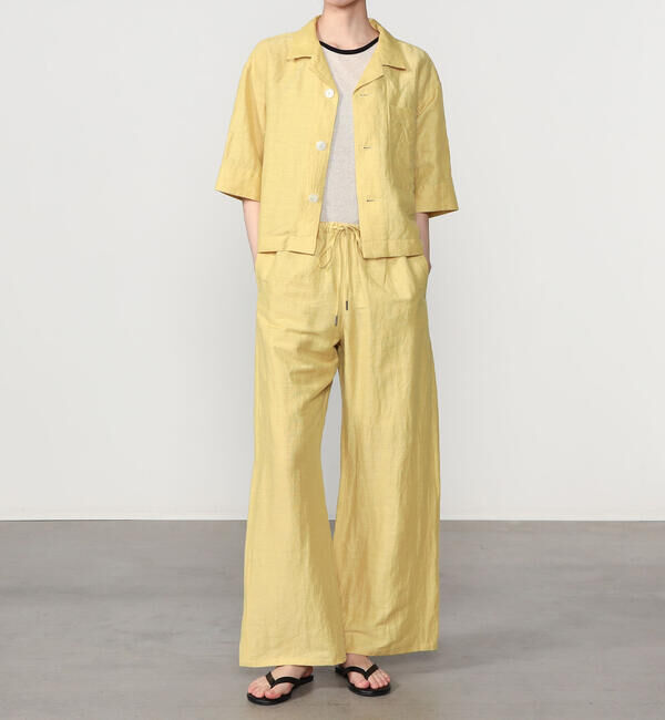 LE GLAZIK「LE GLAZIK | リネンポリエステル エラスティックパンツ WOMEN」|チノ|