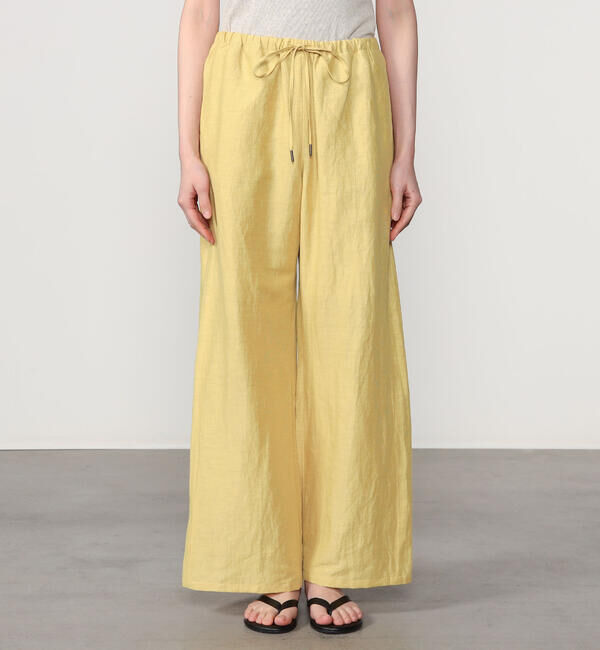 LE GLAZIK「LE GLAZIK | リネンポリエステル エラスティックパンツ WOMEN」|チノ|