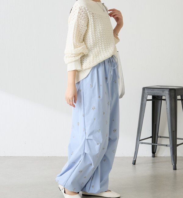  「小花柄パラシュートパンツ」|チノ|