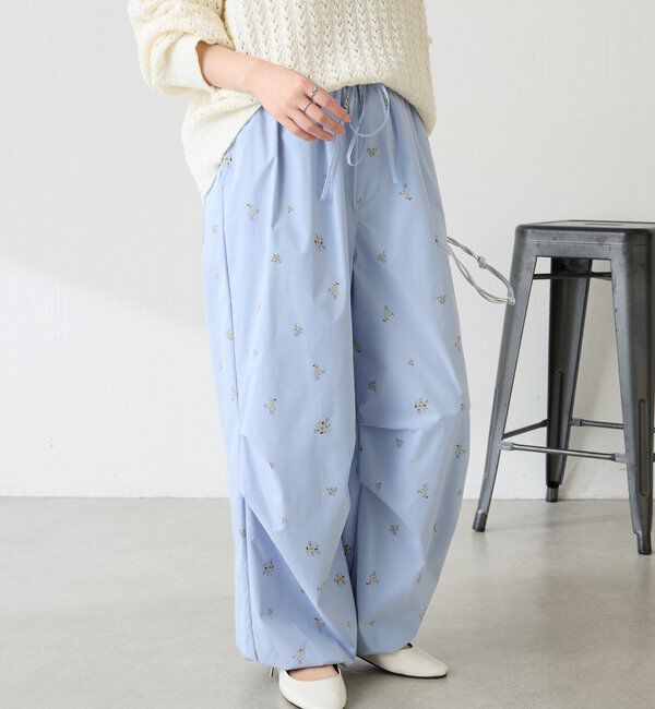  「小花柄パラシュートパンツ」|チノ|