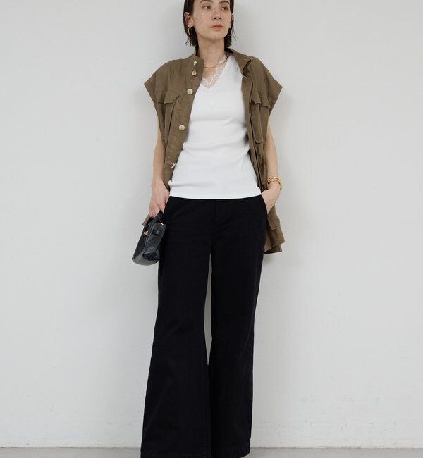  「Vレースリブタンク」|Tシャツ・カットソー|