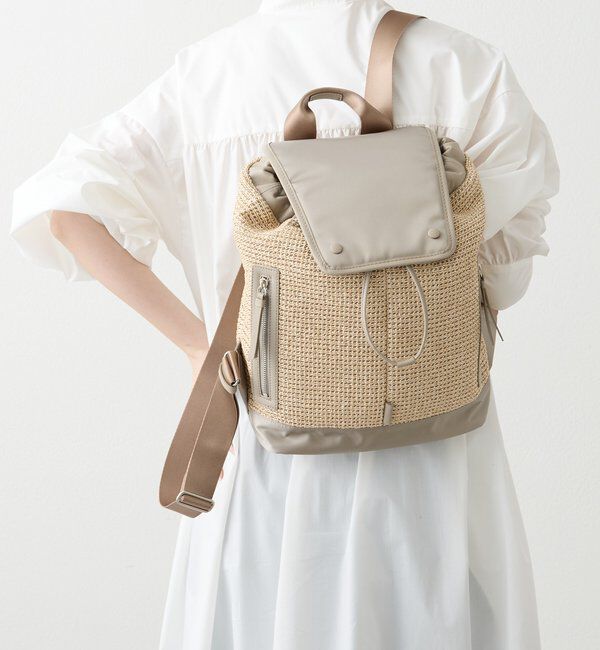  「ナイロンラフィア&times;クラウズナイロンコンビリュックサック」|リュック|