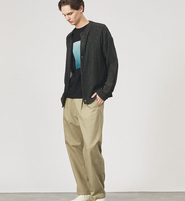 ABAHOUSE「ドライタッチ ペーパーライク クルーネックカーディガン」|カーディガン|