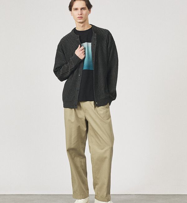 ABAHOUSE「ドライタッチ ペーパーライク クルーネックカーディガン」|カーディガン|