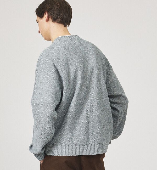 ABAHOUSE「ドライタッチ ペーパーライク クルーネックカーディガン」|カーディガン|