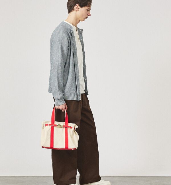 ABAHOUSE「ドライタッチ ペーパーライク クルーネックカーディガン」|カーディガン|