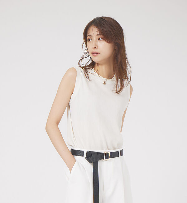 qualite「ツィストテレコノースリーブ」|Tシャツ・カットソー|オフホワイト