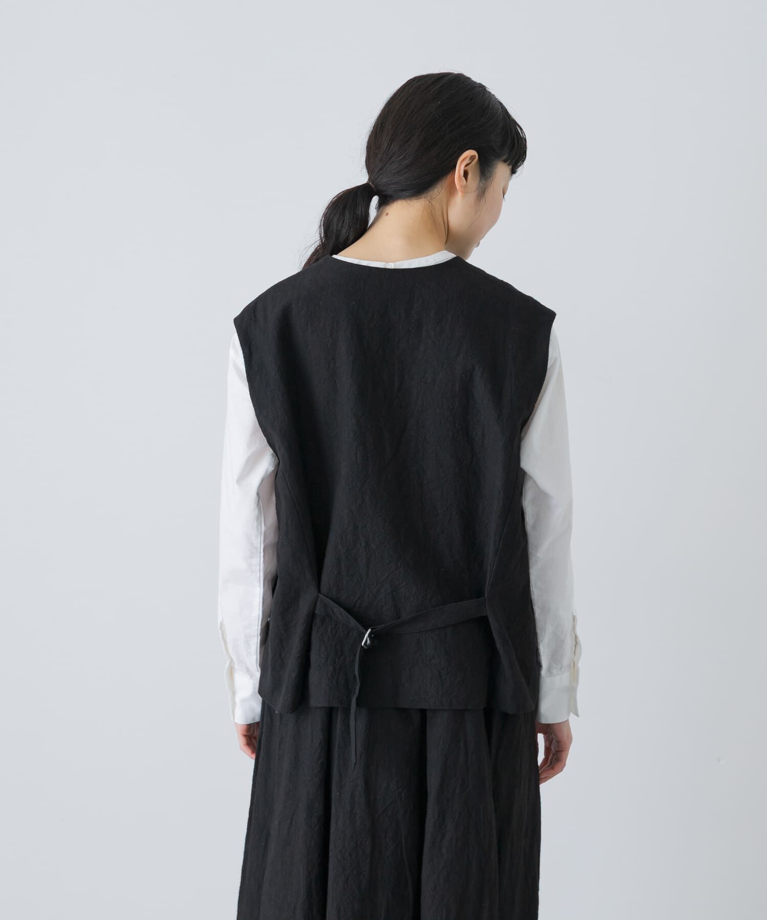 かぐれ「リネンコットンワイドベスト」|ベスト・ジレ|