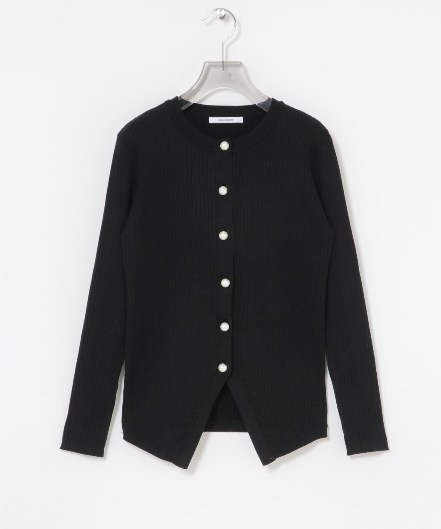 URBAN RESEARCH「『WEB限定』パールボタンワイドリブカーディガン」|カーディガン|