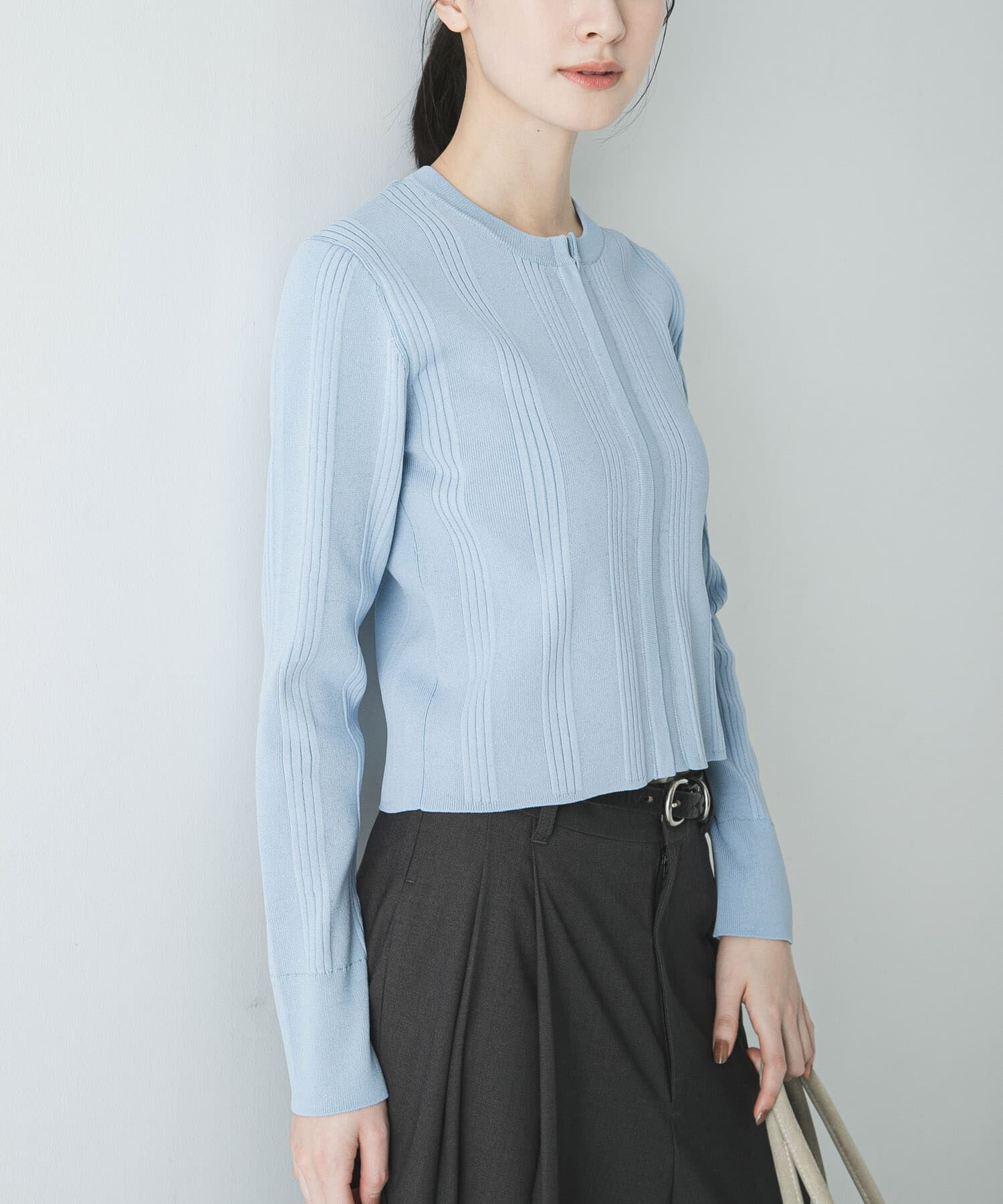 URBAN RESEARCH「ランダムリブニットカーディガン」|カーディガン|ブルー系その他