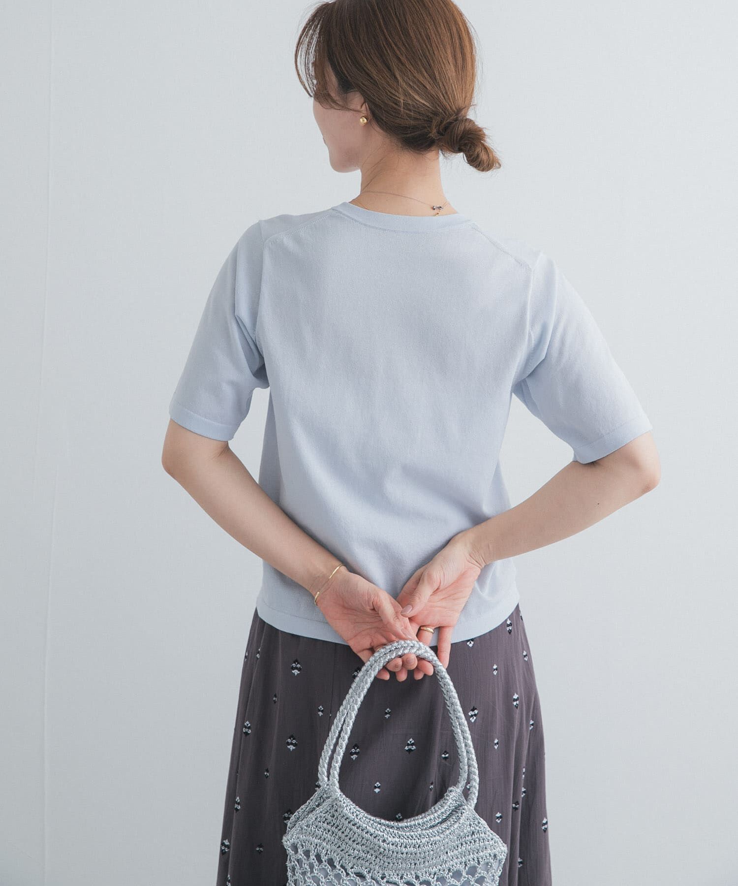 URBAN RESEARCH DOORS「『UR TECH』サマシェアニットハーフスリーブプルオーバー」|Tシャツ・カットソー|