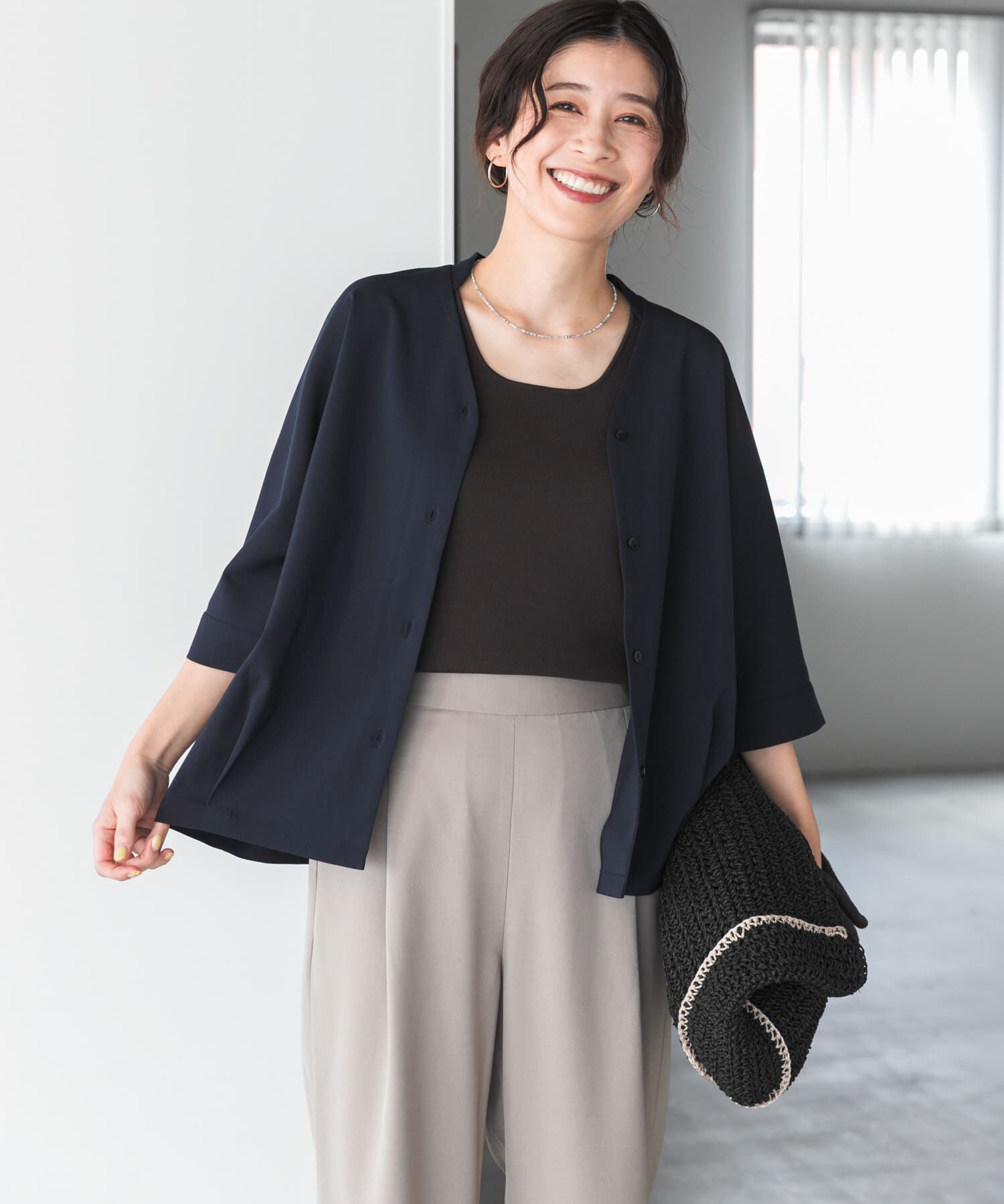 URBAN RESEARCH DOORS「『UR TECH』完声/涼ドルマン半袖シャツ」|シャツ・ブラウス|