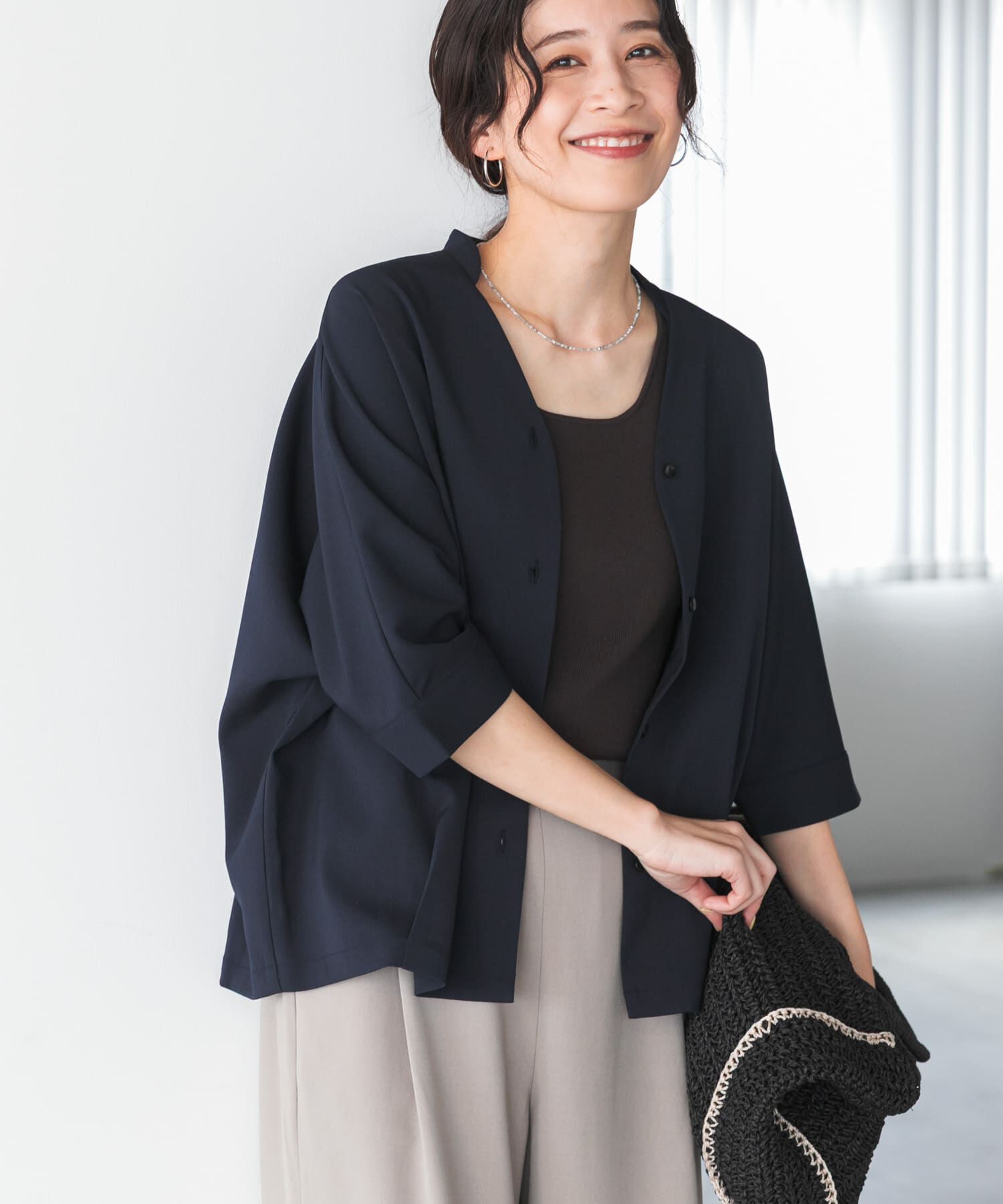 URBAN RESEARCH DOORS「『UR TECH』完声/涼ドルマン半袖シャツ」|シャツ・ブラウス|