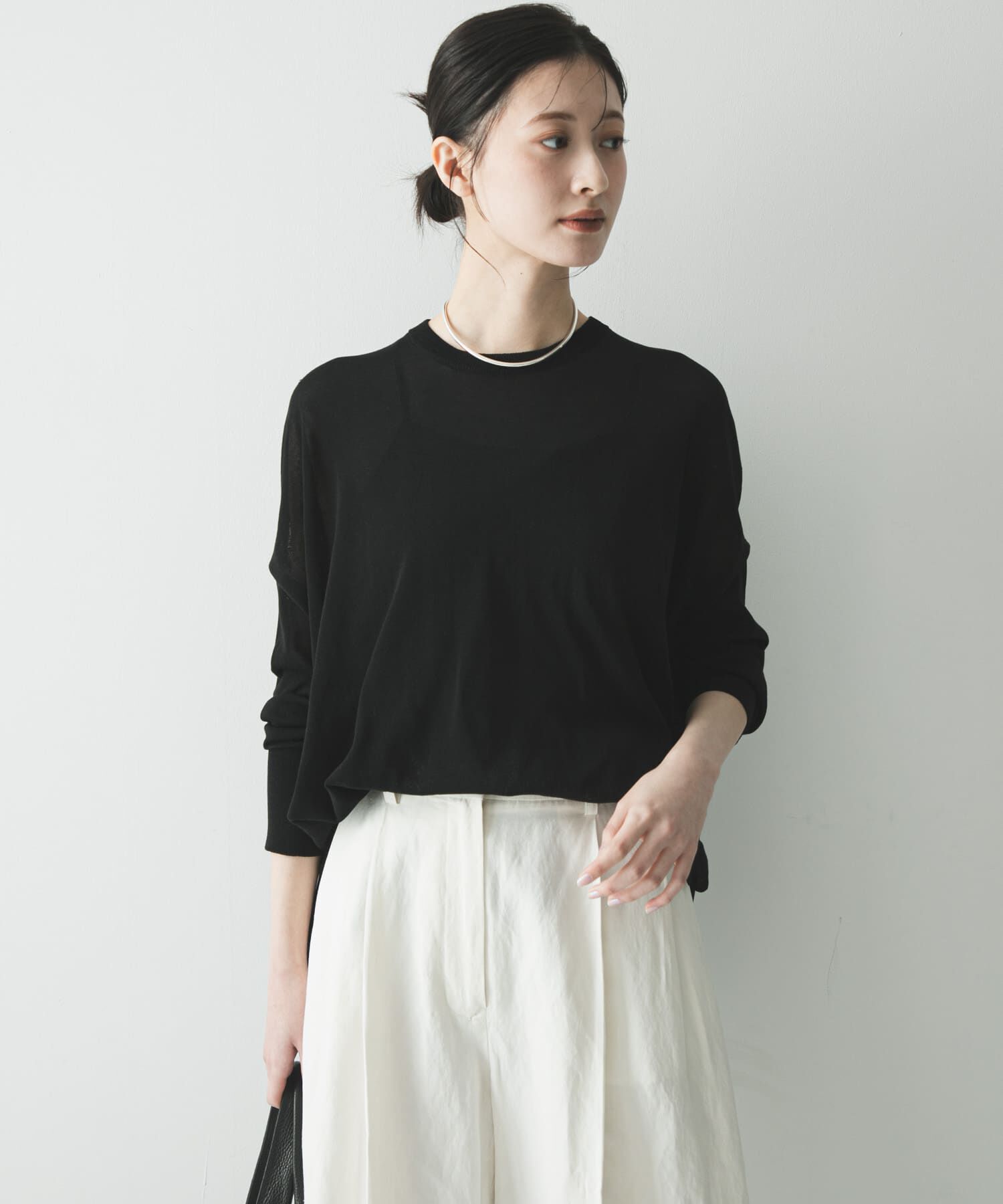 URBAN RESEARCH「UVカット加工ルーズニット」|ニット・セーター|ブラック