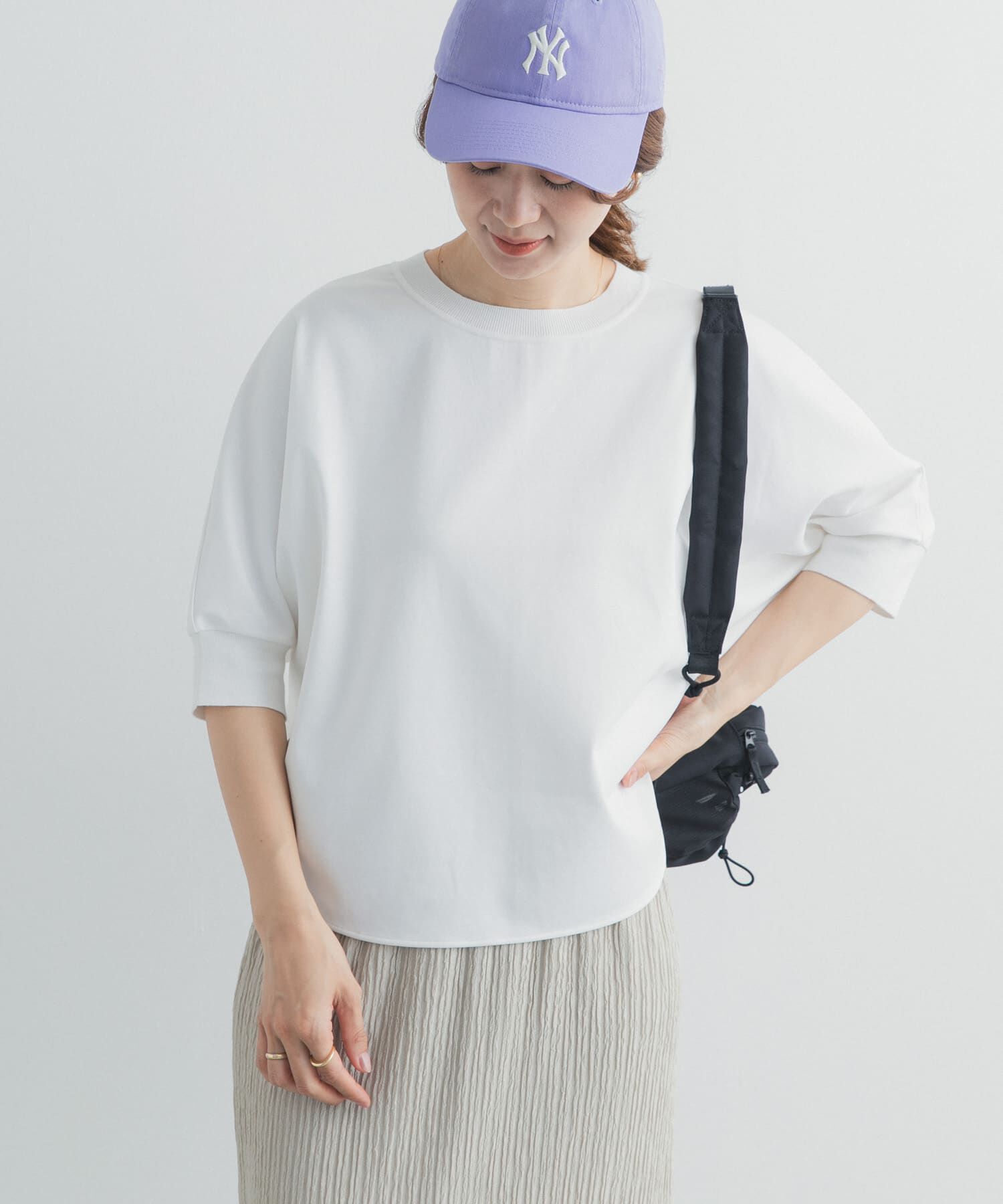 URBAN RESEARCH DOORS「ニットドッキングドルマン プルオーバー」|Tシャツ・カットソー|