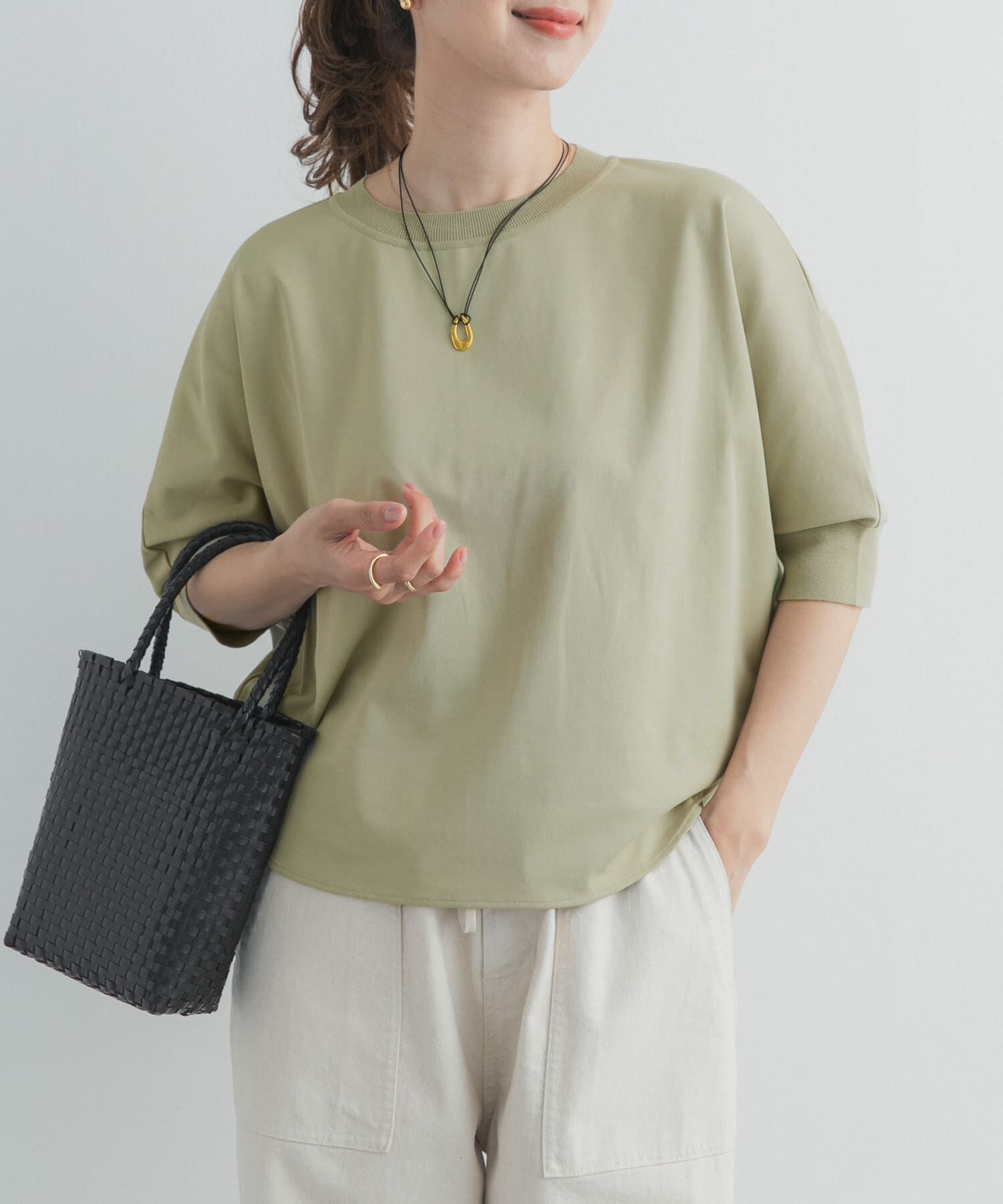 URBAN RESEARCH DOORS「ニットドッキングドルマン プルオーバー」|Tシャツ・カットソー|