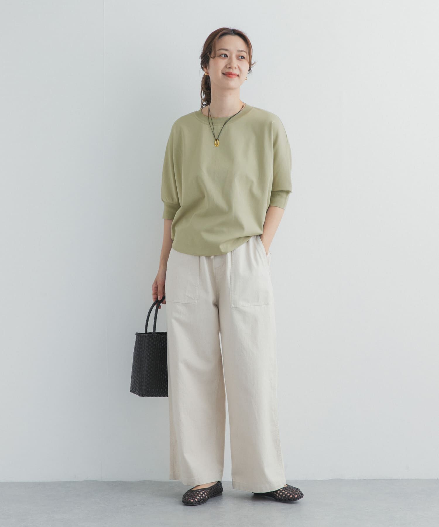 URBAN RESEARCH DOORS「ニットドッキングドルマン プルオーバー」|Tシャツ・カットソー|