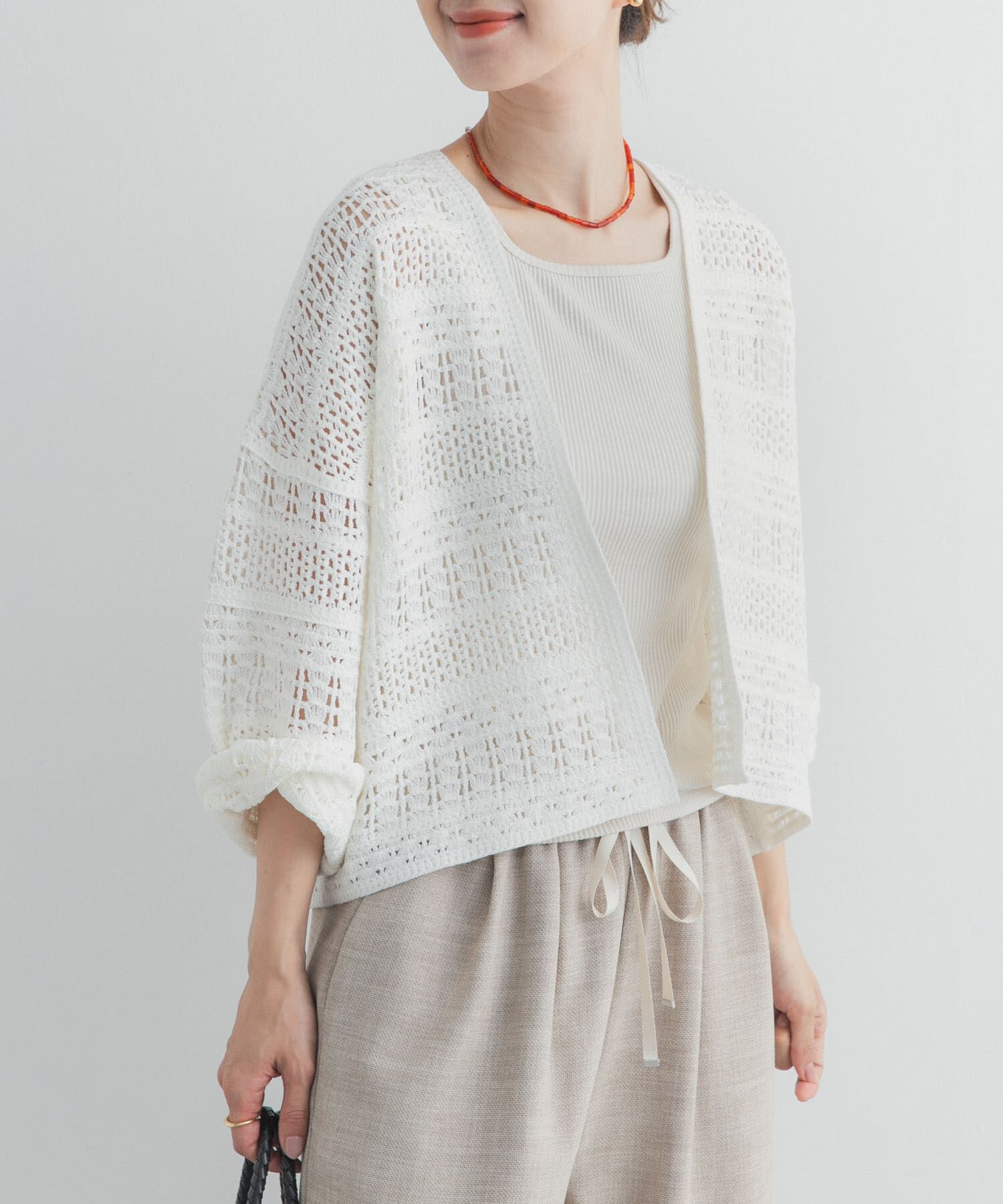 URBAN RESEARCH DOORS「クロシェニットカーディガン」|カーディガン|