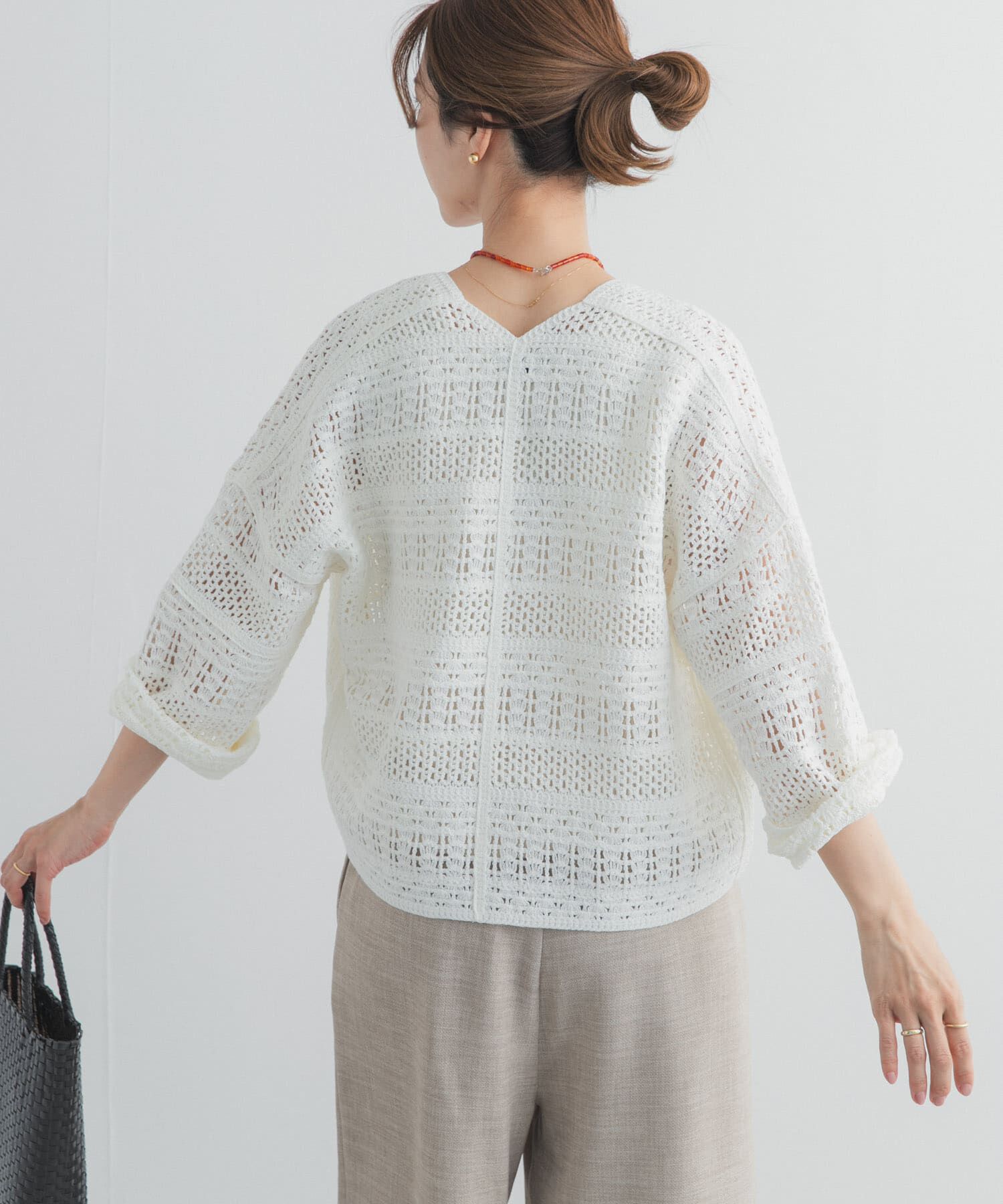 URBAN RESEARCH DOORS「クロシェニットカーディガン」|カーディガン|