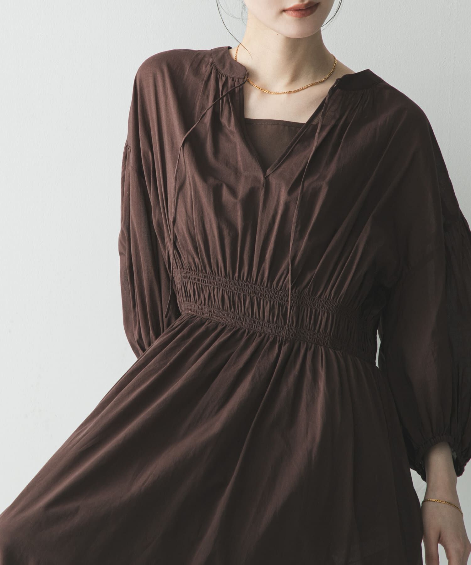 URBAN RESEARCH「コットンボイルシャーリングワンピース」|ワンピース|