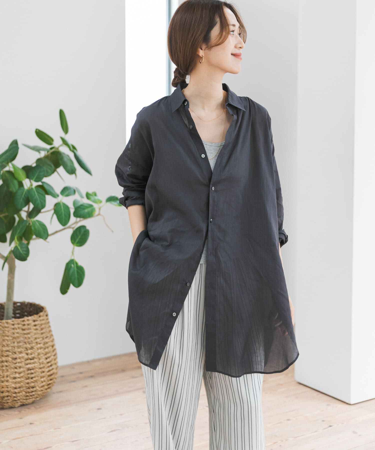 URBAN RESEARCH DOORS「『WEB/一部店舗限定カラー』ラミーコットンビックシャツ」|シャツ・ブラウス|