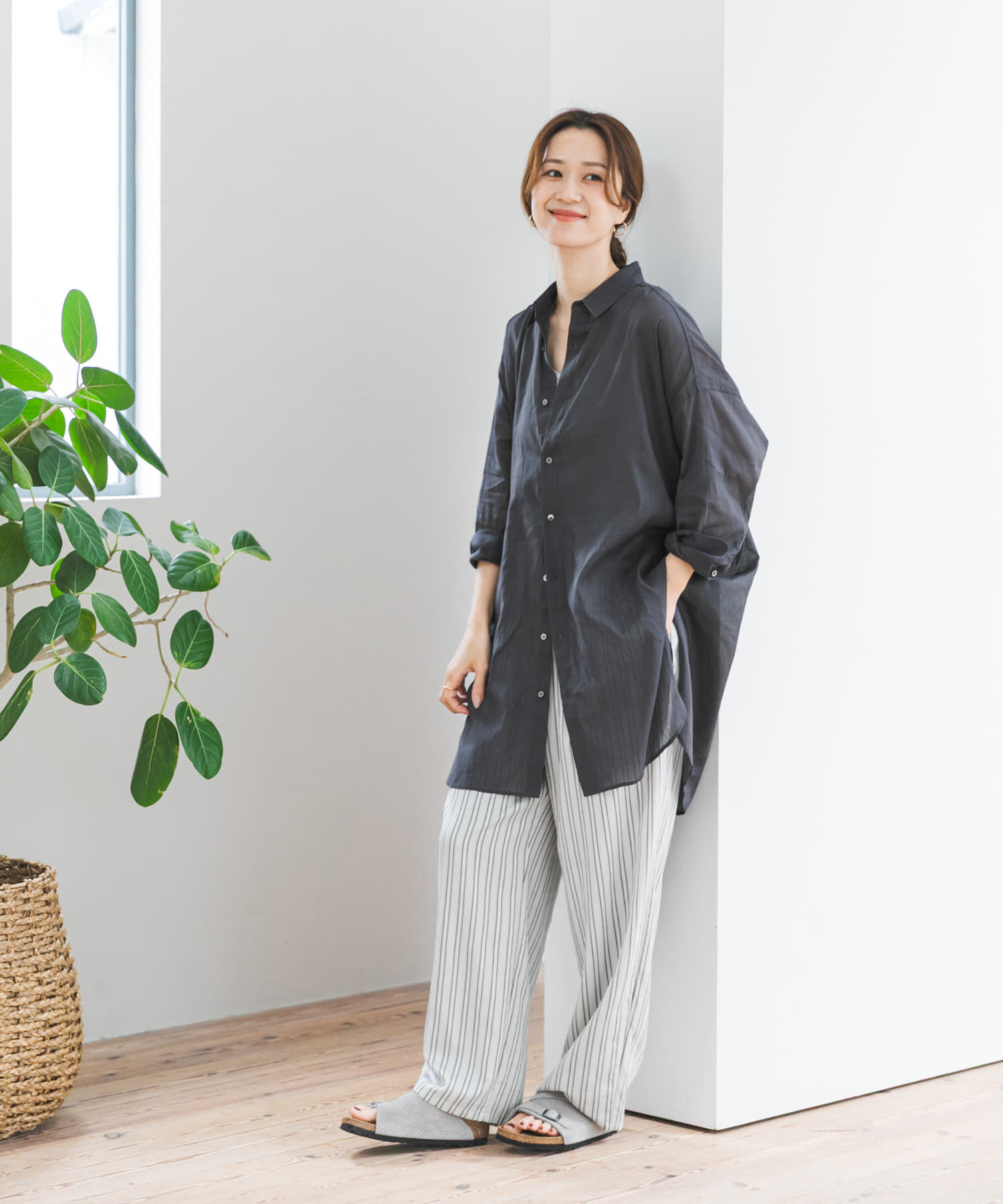 URBAN RESEARCH DOORS「『WEB/一部店舗限定カラー』ラミーコットンビックシャツ」|シャツ・ブラウス|