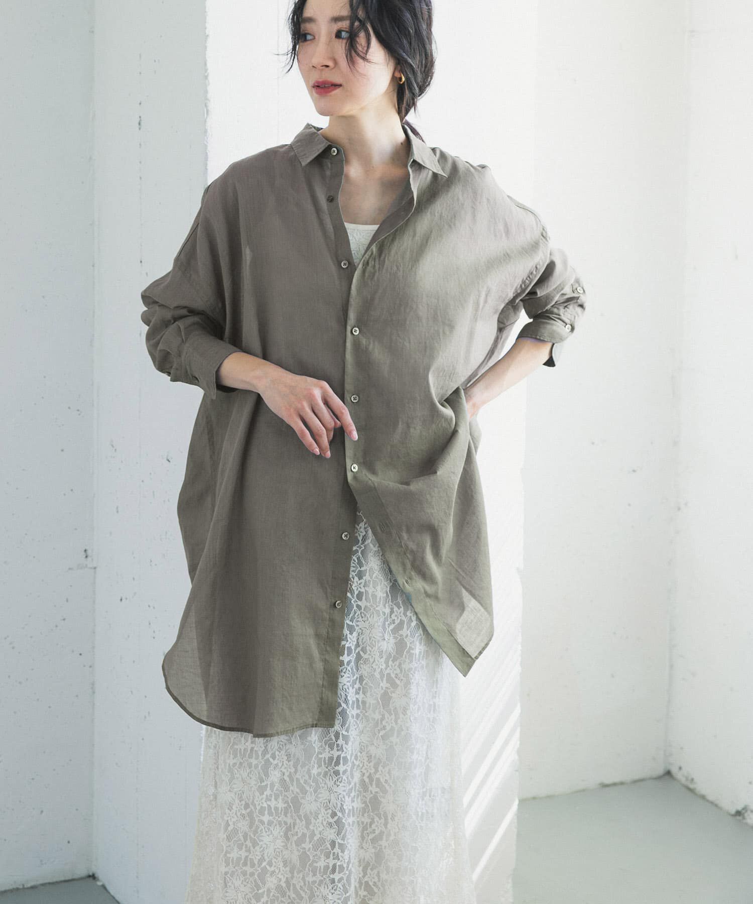 URBAN RESEARCH DOORS「『WEB/一部店舗限定カラー』ラミーコットンビックシャツ」|シャツ・ブラウス|