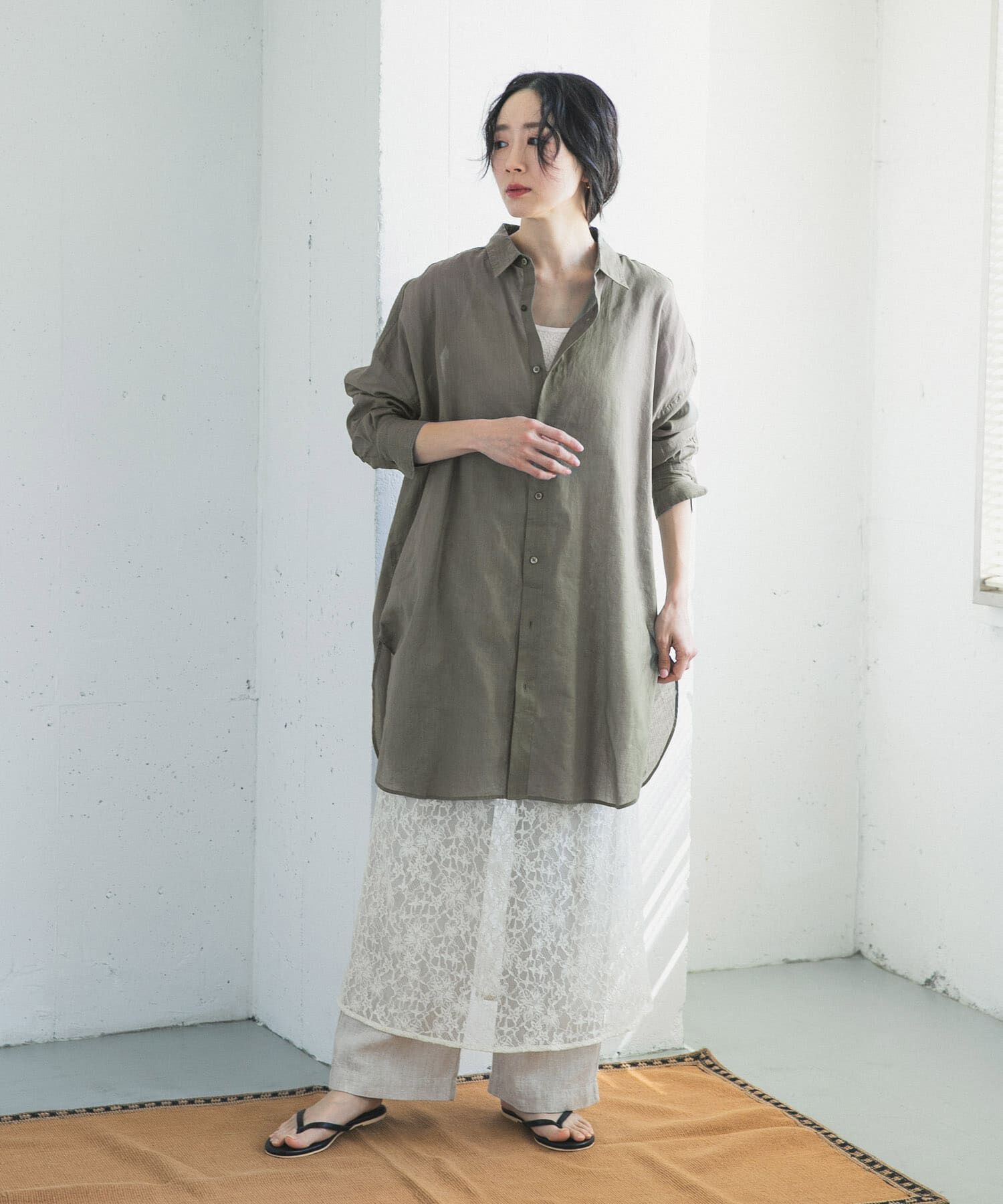 URBAN RESEARCH DOORS「『WEB/一部店舗限定カラー』ラミーコットンビックシャツ」|シャツ・ブラウス|