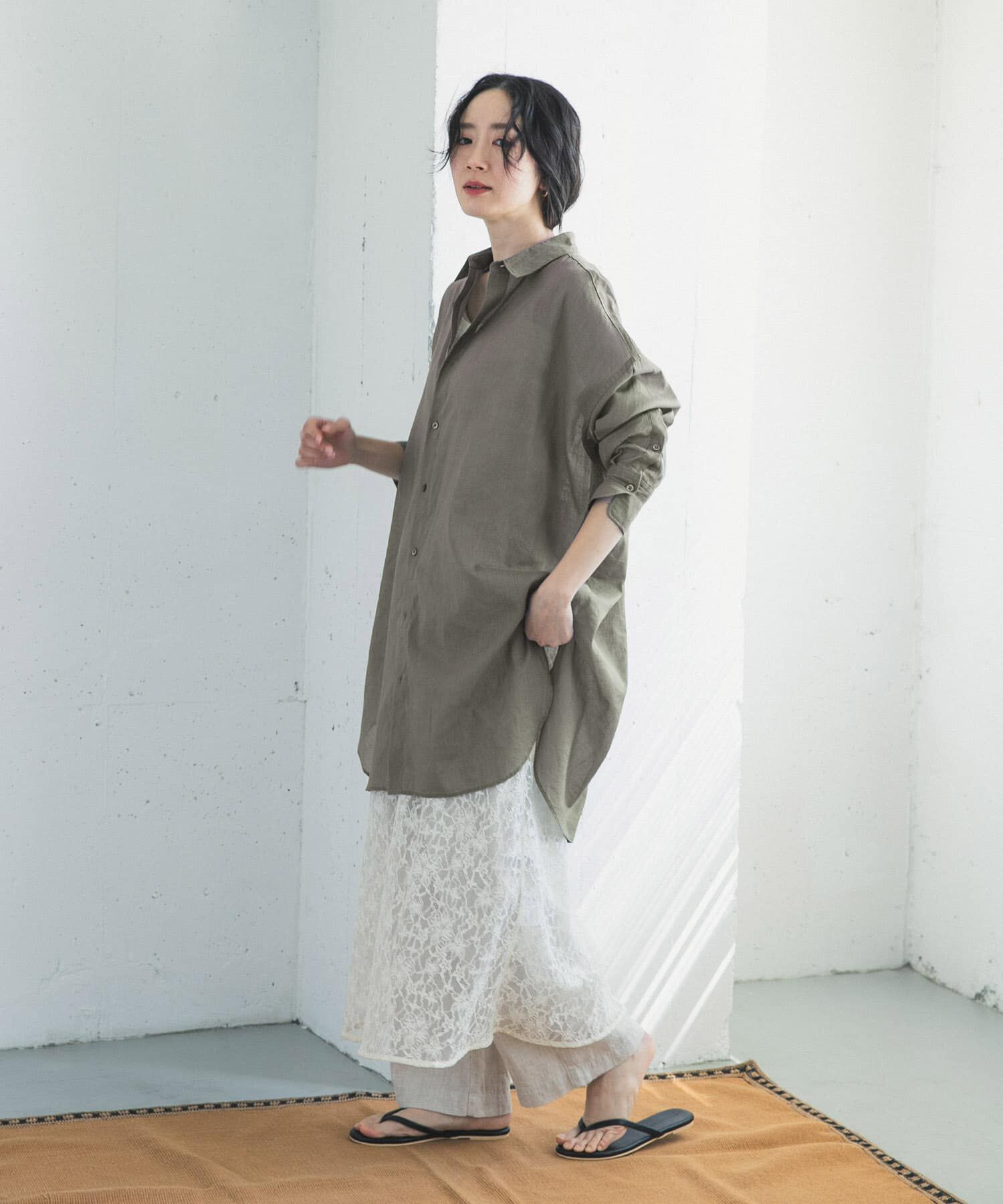 URBAN RESEARCH DOORS「『WEB/一部店舗限定カラー』ラミーコットンビックシャツ」|シャツ・ブラウス|