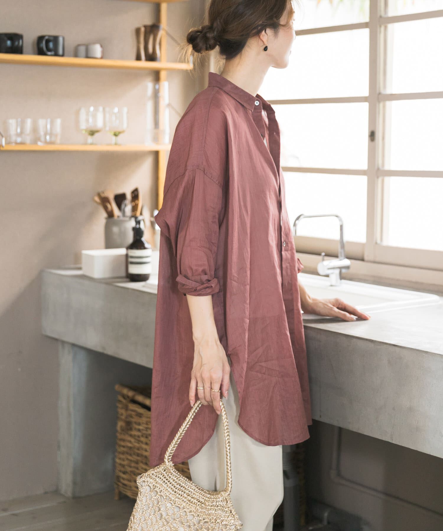 URBAN RESEARCH DOORS「『WEB/一部店舗限定カラー』ラミーコットンビックシャツ」|シャツ・ブラウス|