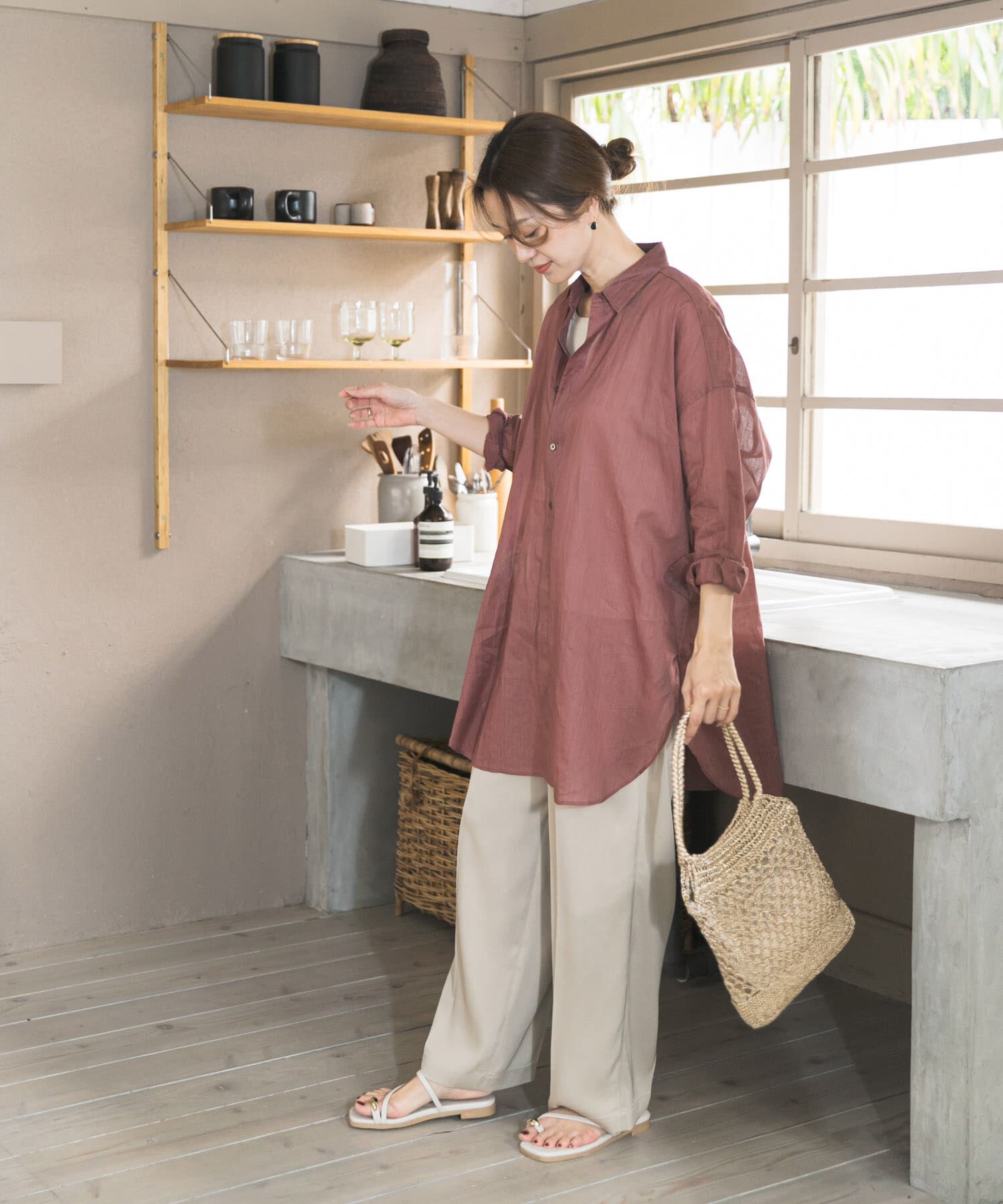 URBAN RESEARCH DOORS「『WEB/一部店舗限定カラー』ラミーコットンビックシャツ」|シャツ・ブラウス|