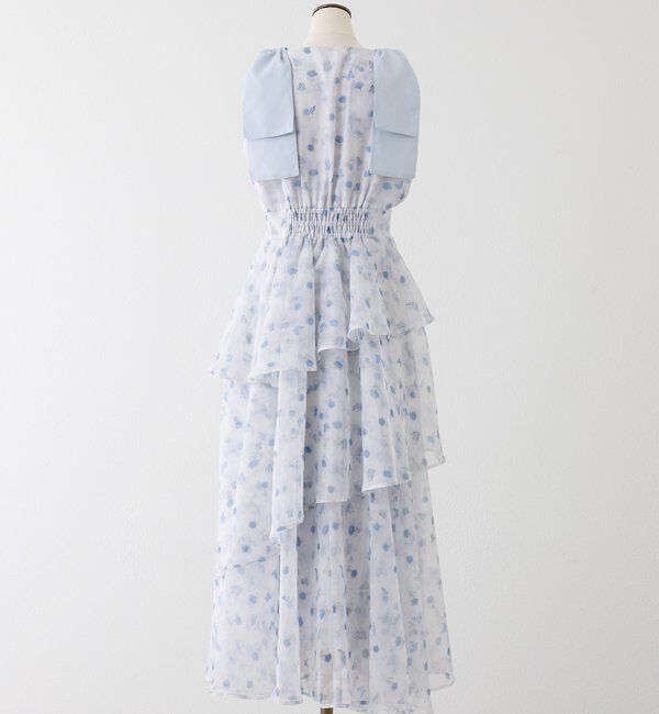  「【LouLoumei】肩リボンティアードロングワンピース」|その他|