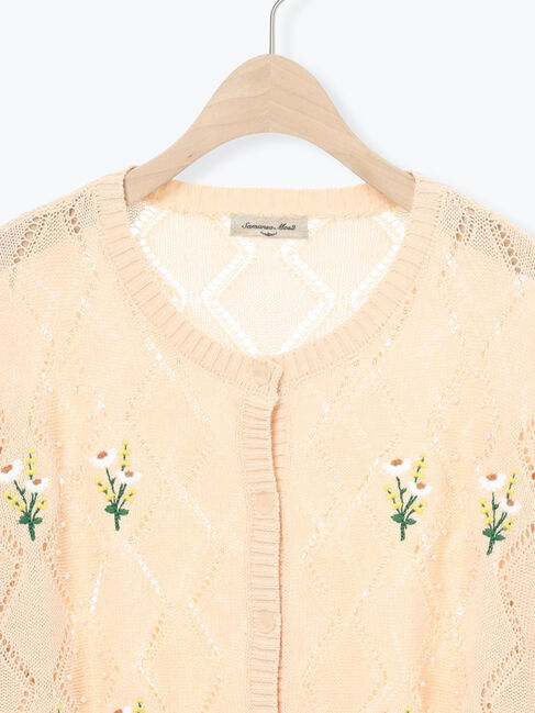 Samansa Mos2「ビーズ花刺繍カーディガン」|カーディガン|