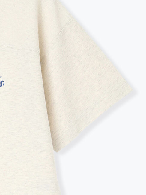 Samansa Mos2「[接触冷感]ミニ裏毛切替フラワープリントTシャツ」|Tシャツ・カットソー|