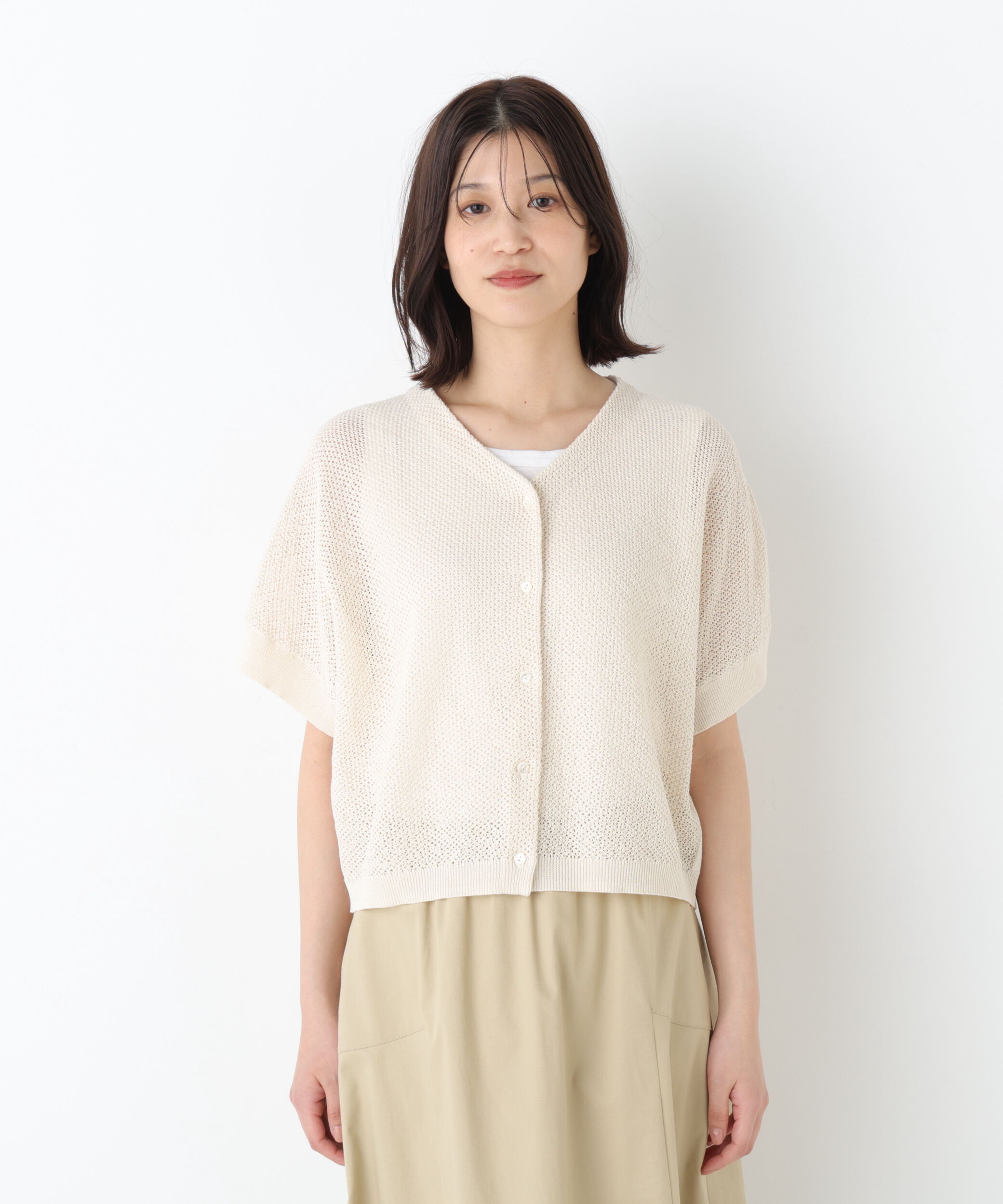  「◆メッシュ柄ニットジレ」|ニット・セーター|