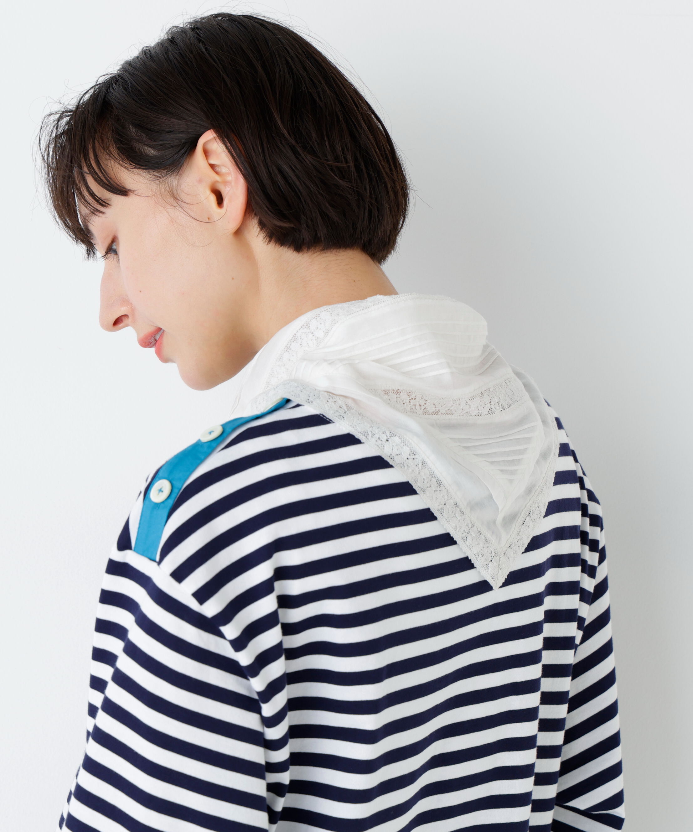  「ピンタックレーストライアングルスカーフ」|バンダナ・スカーフ|