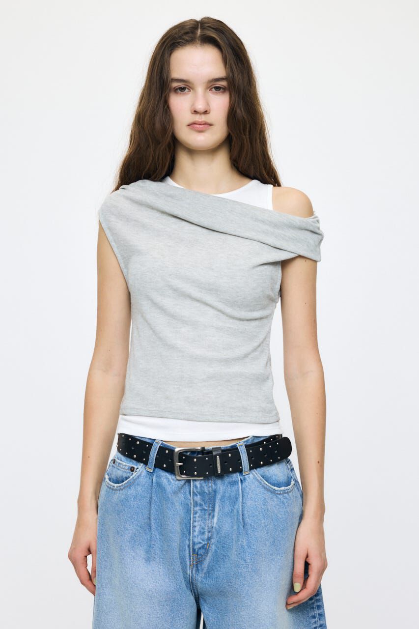MOUSSY「LAYERED OFF SHOULDER トップス」|Tシャツ・カットソー|