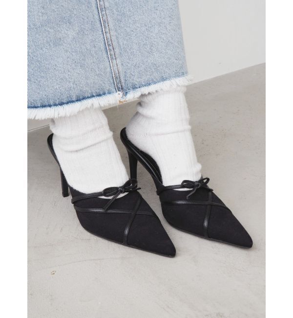 EVRIS「バイカラーヒールサンダル」|サンダル|ブラック