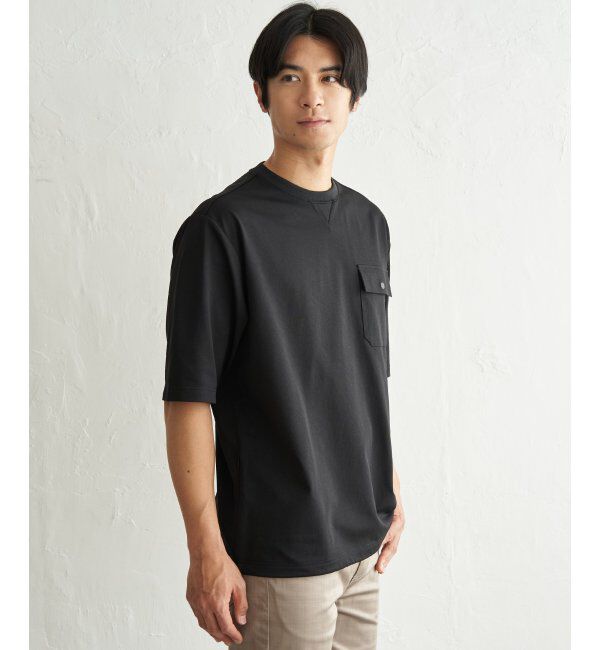 ikka「【吸水速乾】冷感メッシュ5分袖アウターT」|Tシャツ・カットソー|