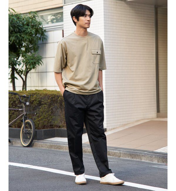 ikka「【吸水速乾】冷感メッシュ5分袖アウターT」|Tシャツ・カットソー|