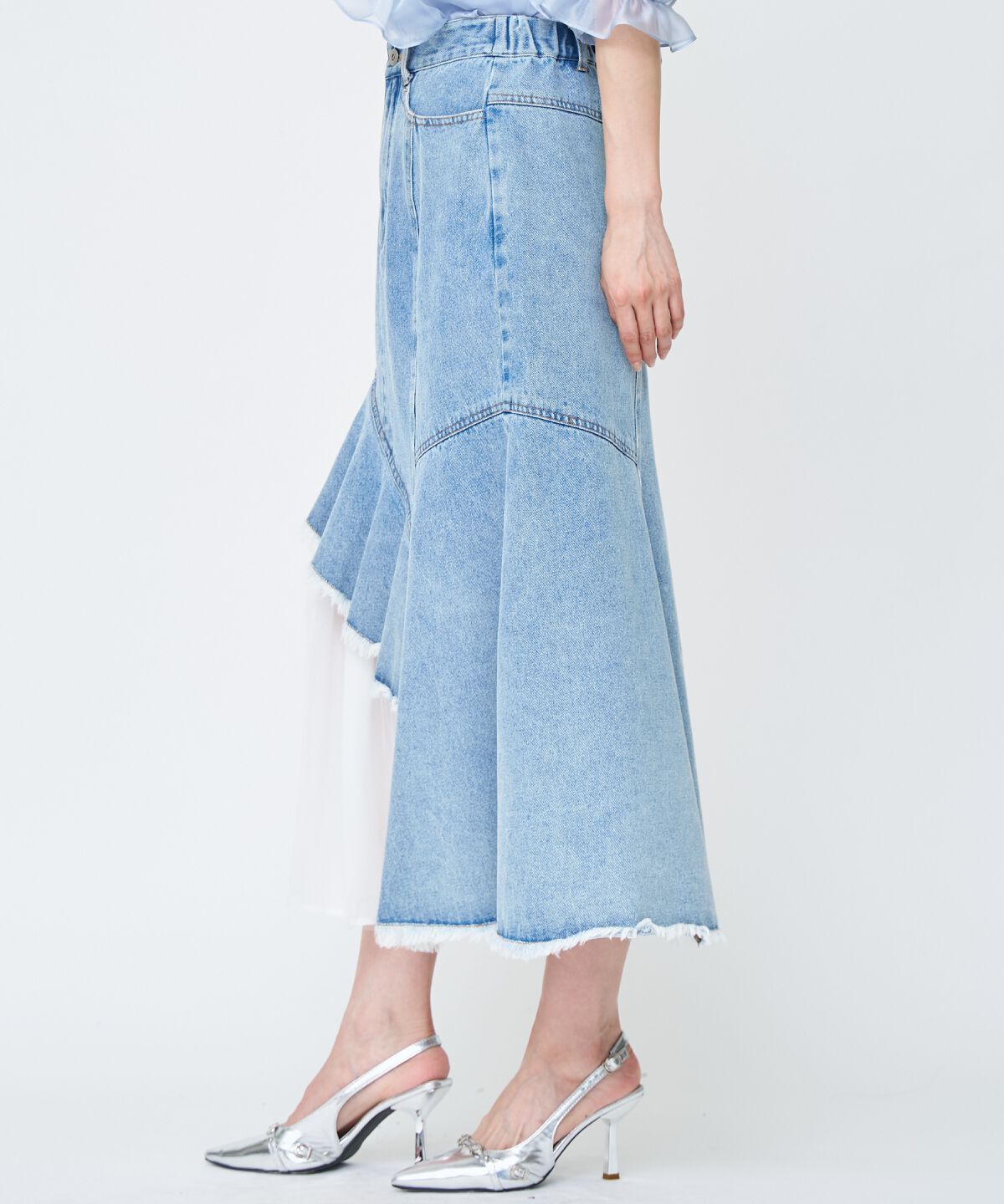 アンドクチュール「チュール切替デニムスカート」|スカート|