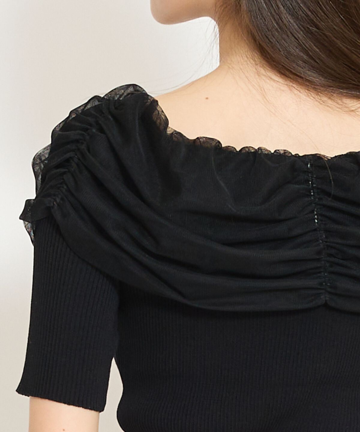 WILLSELECTION「リボンチュールレイヤードリブニット」|ニット・セーター|