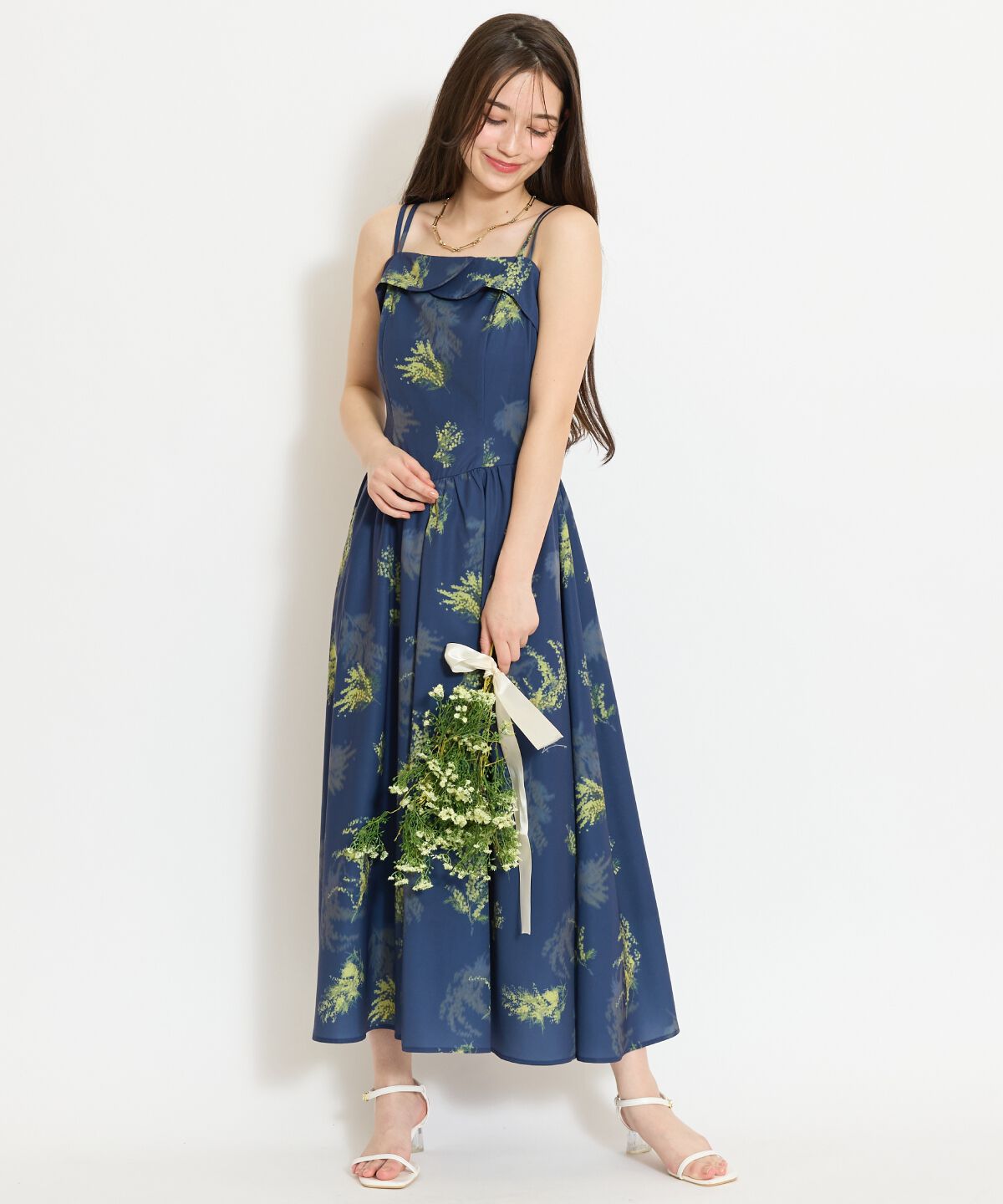 WILLSELECTION「ミモザプリントキャミワンピース」|ワンピース|紺系花柄
